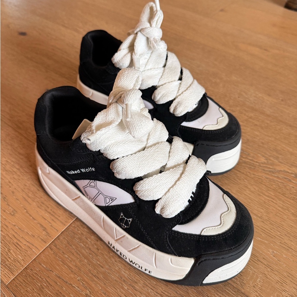 Naked Wolfe Women Sneakers in Black and White